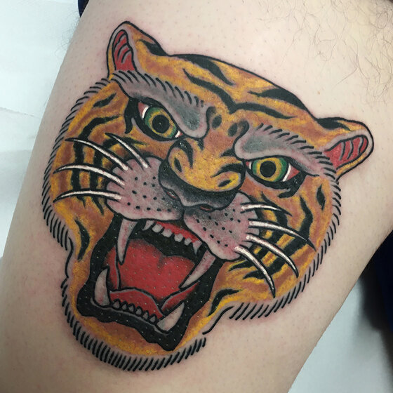 tatuaggio tigre traditional